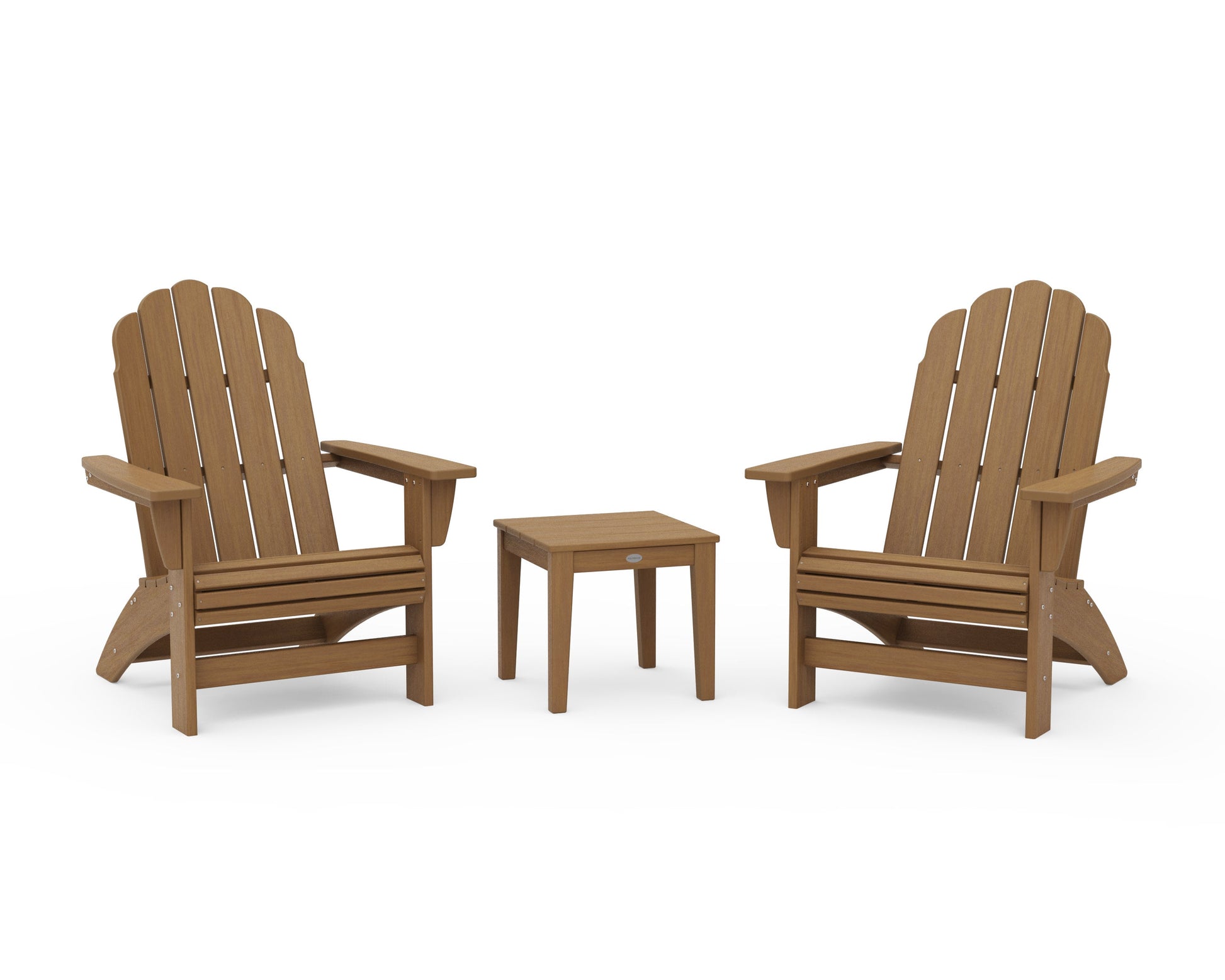 POLYWOOD 3-Piece Vineyard Grand Adirondack Set — Natural