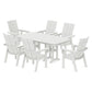 POLYWOOD Modern Curveback Adirondack 7-Piece Dining Set — Vintage White