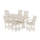 POLYWOOD Chinoiserie 7-Piece Counter Set with Trestle Legs — Sand
