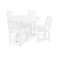 POLYWOOD La Casa Café 5-Piece Farmhouse Dining Set with Trestle Legs/2 Side Chairs + 2 Arm Chairs + Square Dining Table FREE SHIPPING