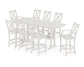 POLYWOOD Braxton 9-Piece Farmhouse Bar Set with Trestle Legs — Vintage White