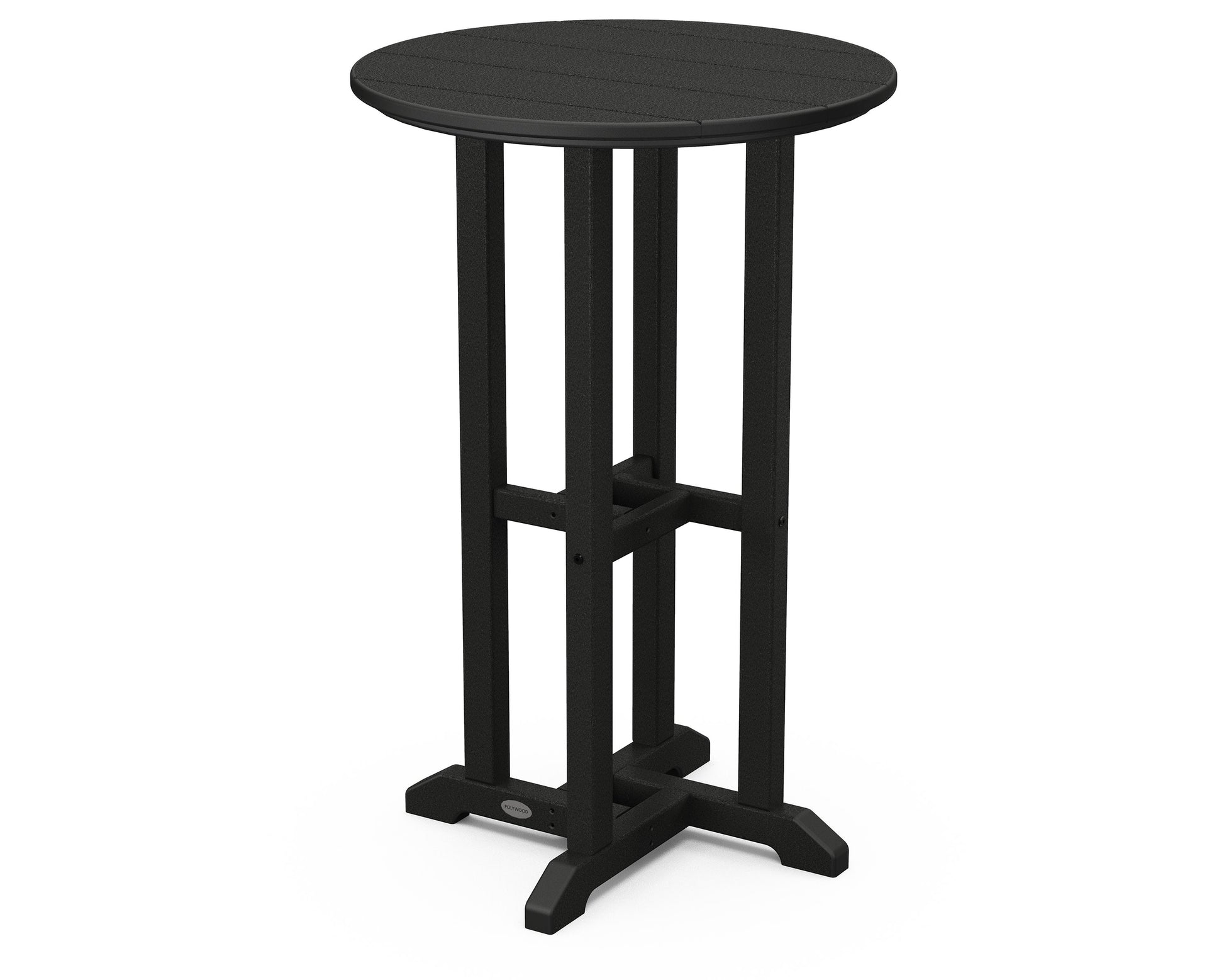 POLYWOOD 24" Round Farmhouse Counter Bistro Table — Black