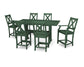 POLYWOOD Braxton 7-Piece Farmhouse Trestle Counter Set — Green