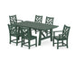 POLYWOOD Chippendale 7-Piece Rustic Farmhouse Dining Set — Green