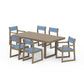 POLYWOOD EDGE Sling 7-Piece Dining Set — Vintage Sahara / Poolside Sling