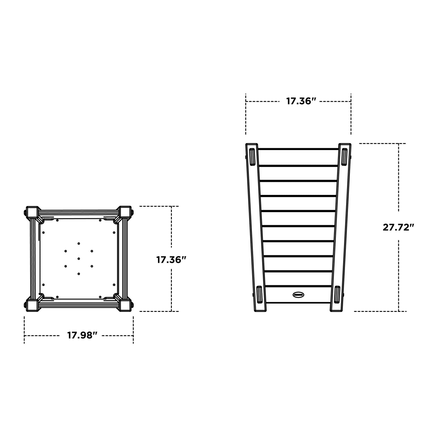 POLYWOOD Nautical Tapered Square Short Planter Box