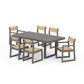 POLYWOOD EDGE Sling 7-Piece Dining Set — Driftwood / Dupioni Apricot Sling