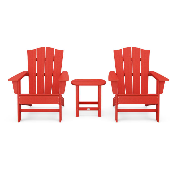 POLYWOOD Wave 3-Piece Adirondack Chair Set with The Crest Chairs FREE SHIPPING
