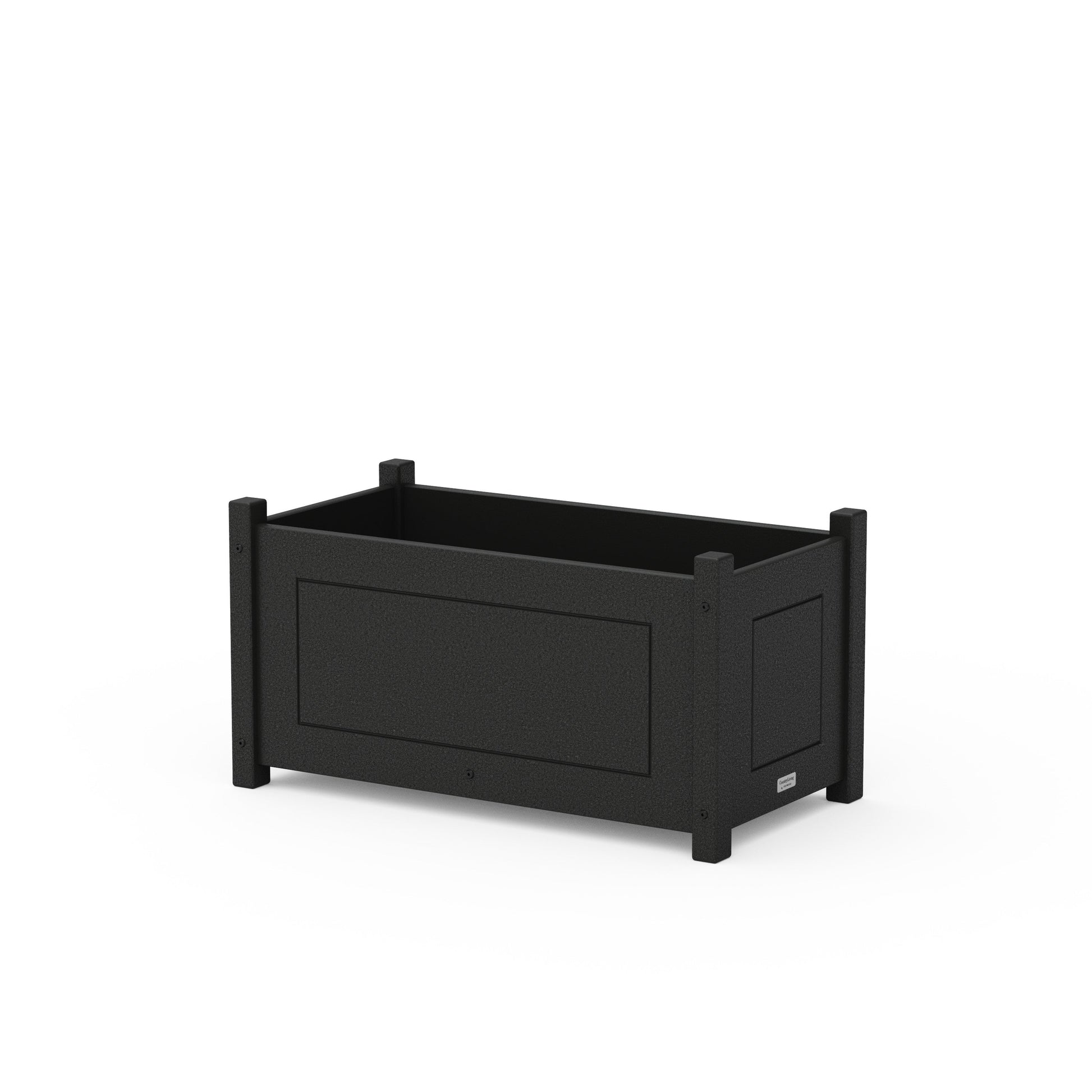 POLYWOOD Country Living Rectangle Double Planter Box — Black