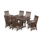 POLYWOOD Acadia Arm Chair 7-Piece Farmhouse Dining Set — Mahogany