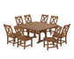 POLYWOOD Braxton Side Chair 9-Piece Farmhouse Dining Set — Teak