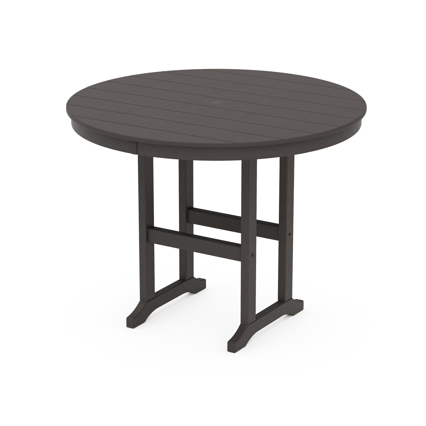 POLYWOOD 48" Round Farmhouse Counter Table — Vintage Coffee