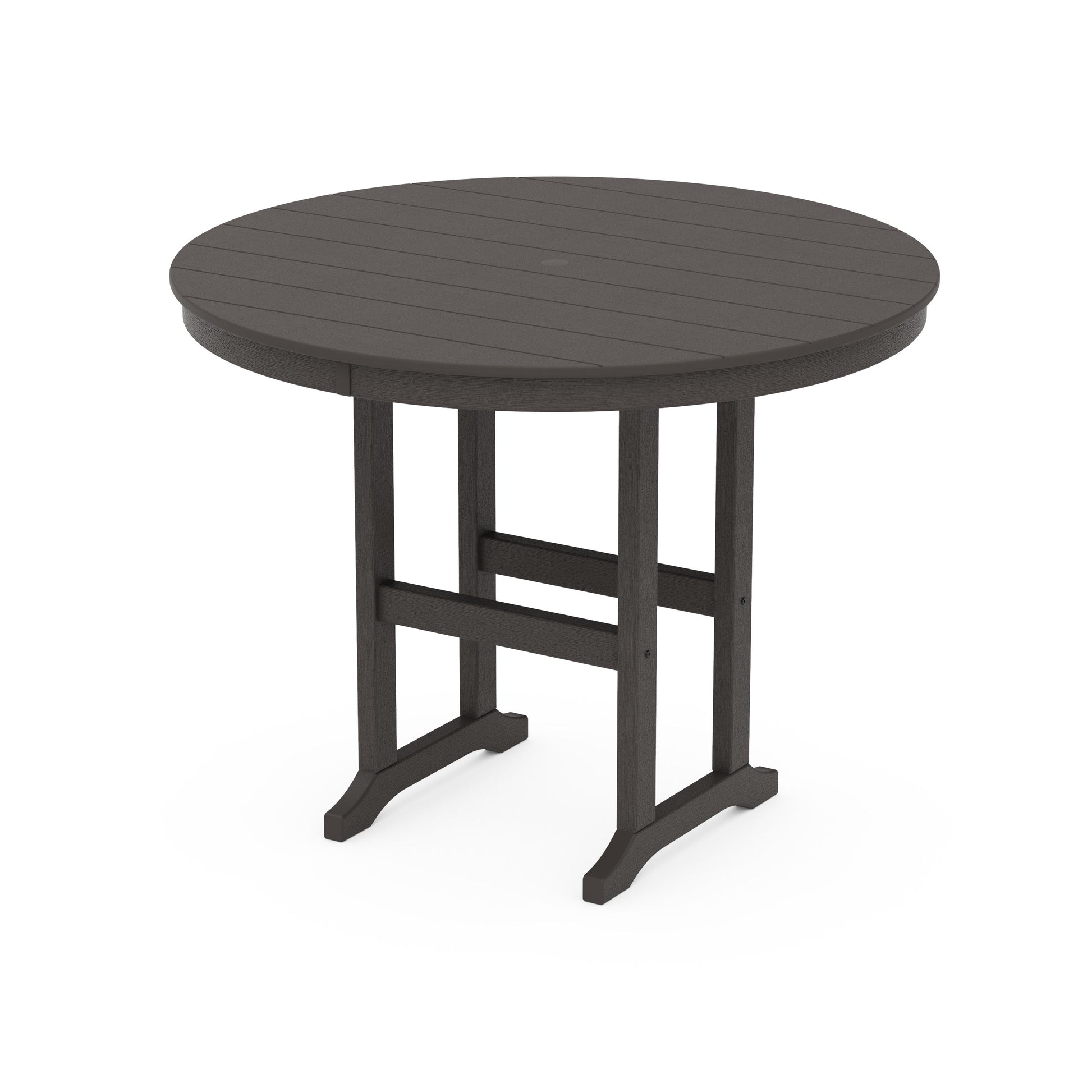 POLYWOOD 48" Round Farmhouse Counter Table — Vintage Coffee