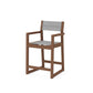 POLYWOOD EDGE Sling Counter Arm Chair — Teak / Metallic Sling