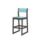 POLYWOOD EDGE Sling Bar Side Chair — Vintage Coffee / Dupioni Aquamarine Sling