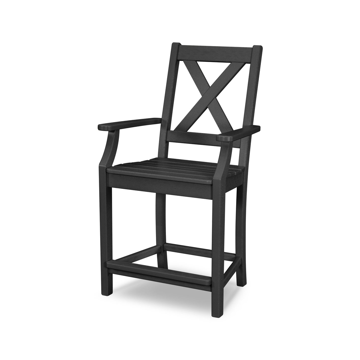 POLYWOOD Braxton Counter Arm Chair — Black