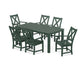 POLYWOOD Braxton Arm Chair 7-Piece Parsons Dining Set — Green