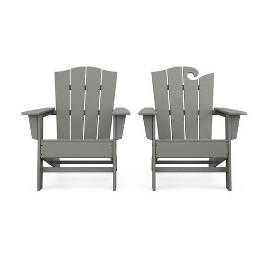 Polywood - Wave 2-Piece Adirondack Chair Set with The Crest Chair - FREE SHIPPING