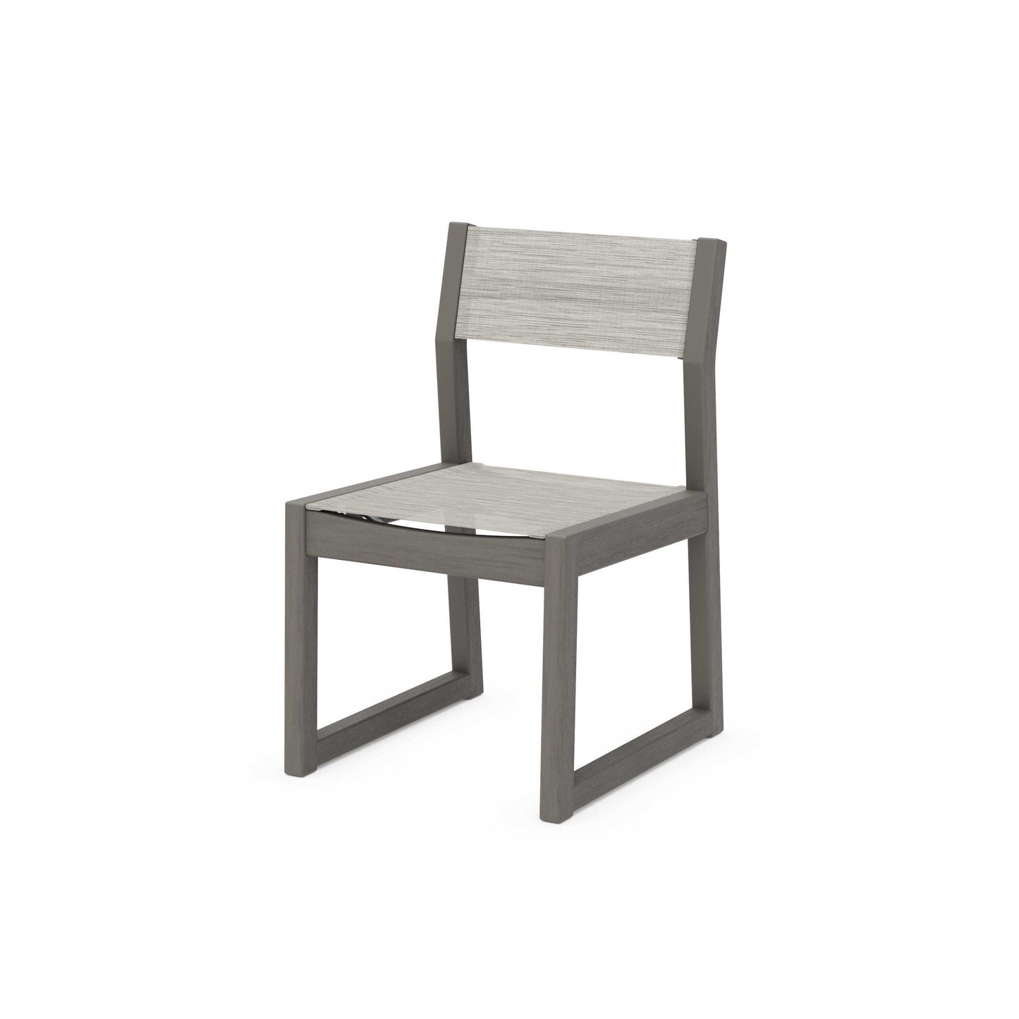 POLYWOOD EDGE Sling Dining Side Chair — Driftwood / Birch Sling