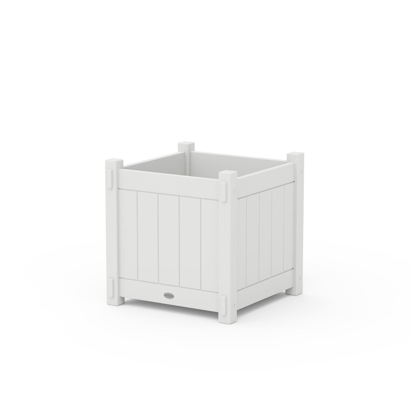 POLYWOOD Vineyard Large Square Planter Box — White