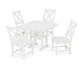 POLYWOOD Braxton Side Chair 5-Piece Farmhouse Dining Set — White