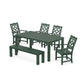 POLYWOOD Chinoiserie 6-Piece Parsons Dining Set with Bench — Green