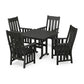 POLYWOOD Acadia 5-Piece Farmhouse Dining Set — Black