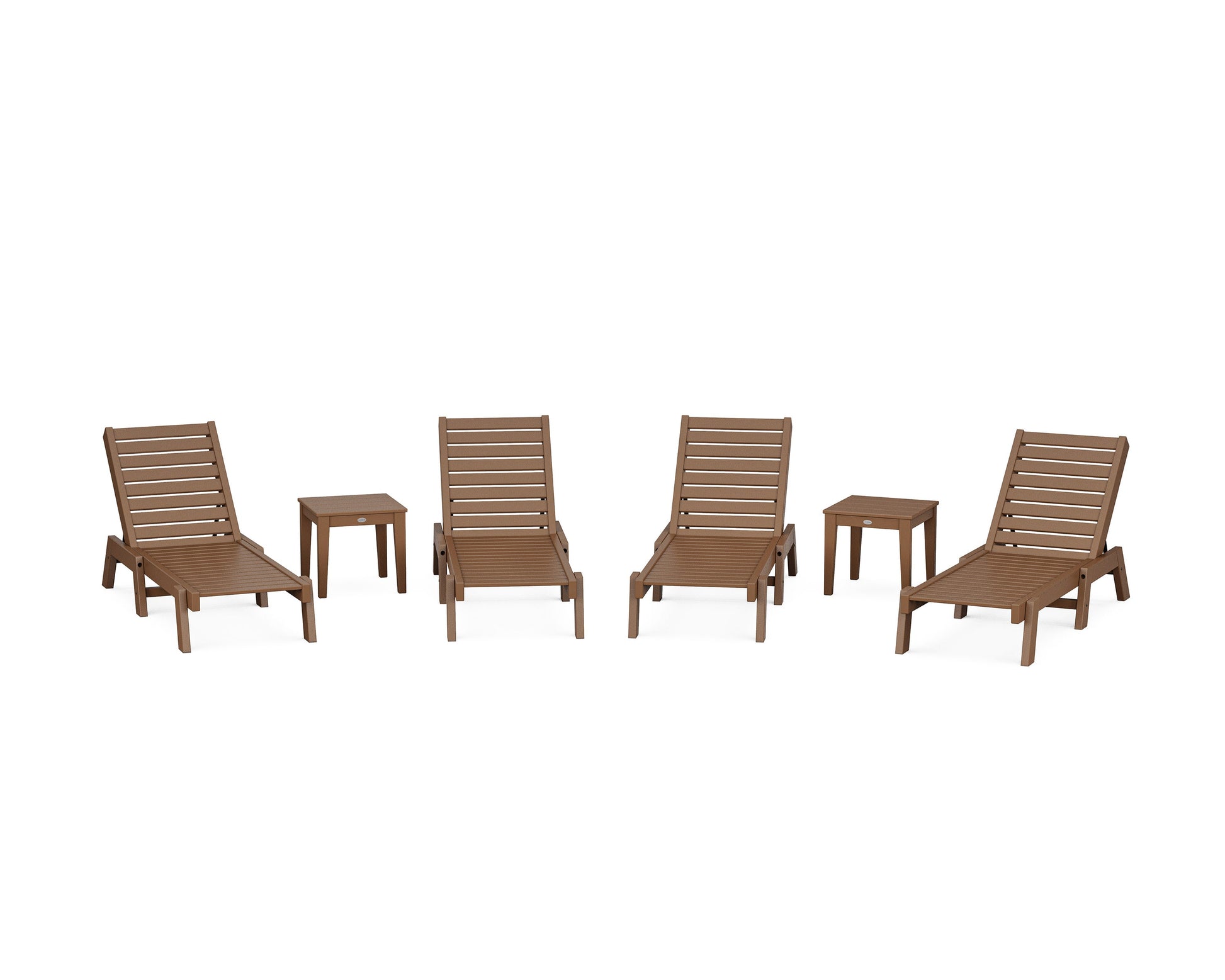 POLYWOOD Captain Chaise 6-Piece Set — Teak