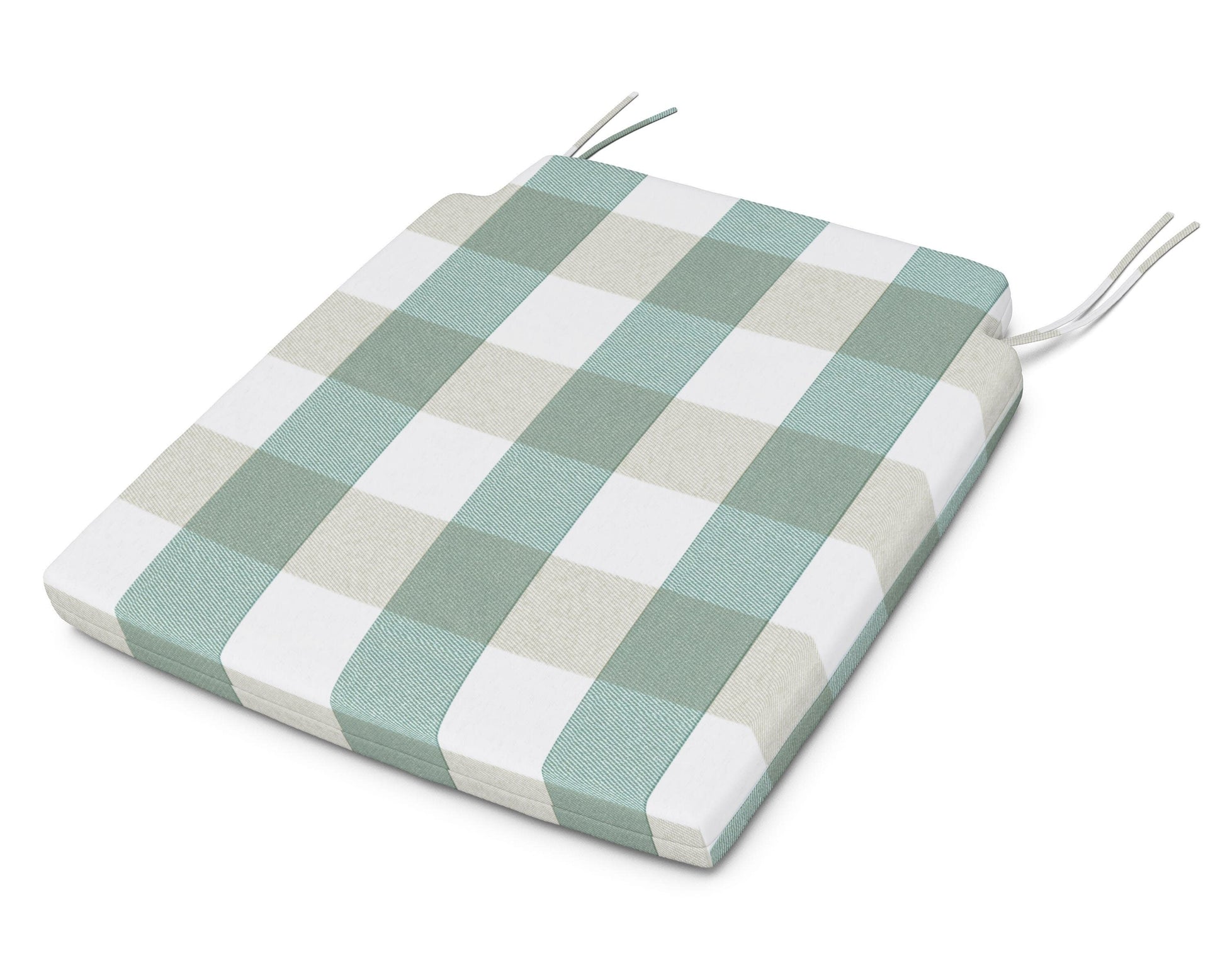 POLYWOOD Savannah Dining Seat Pad — Buffalo Plaid Glacier Spa