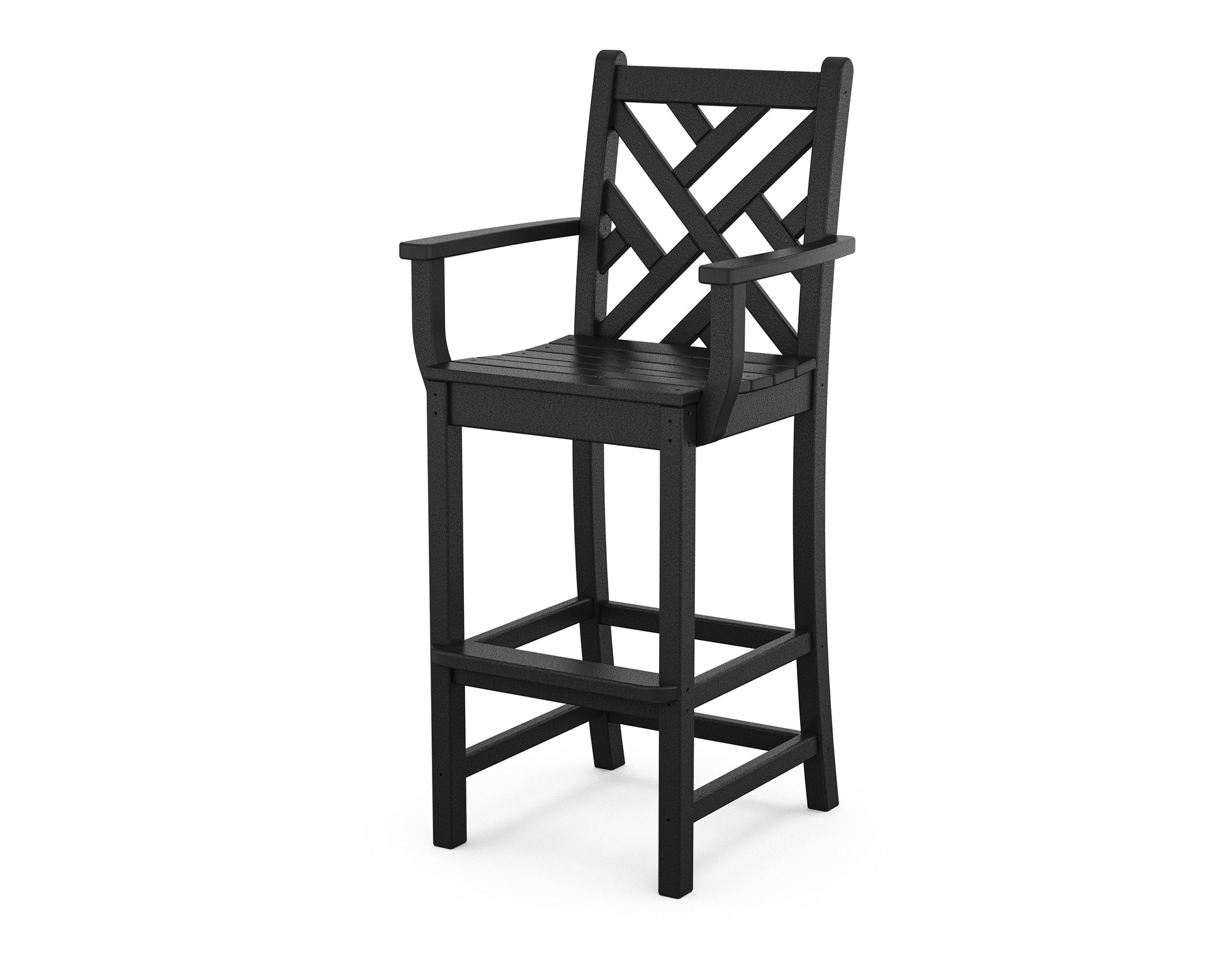 POLYWOOD Chippendale Bar Arm Chair — Black