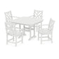 POLYWOOD Chippendale 5-Piece Dining Set with Trestle Legs — White