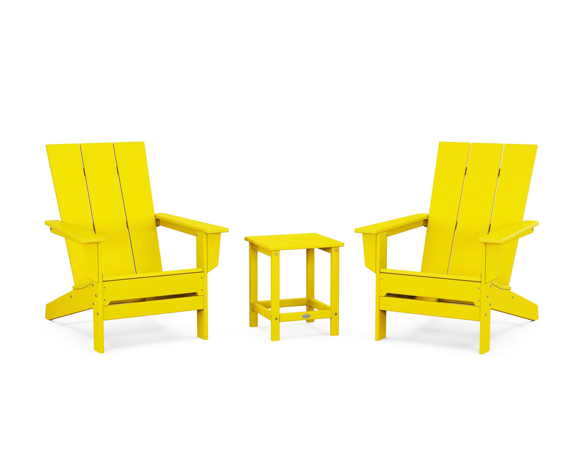 POLYWOOD 3-Piece Modern Studio Adirondack Set — Lemon