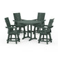 POLYWOOD 5-Piece Modern Swivel Counter Set — Green