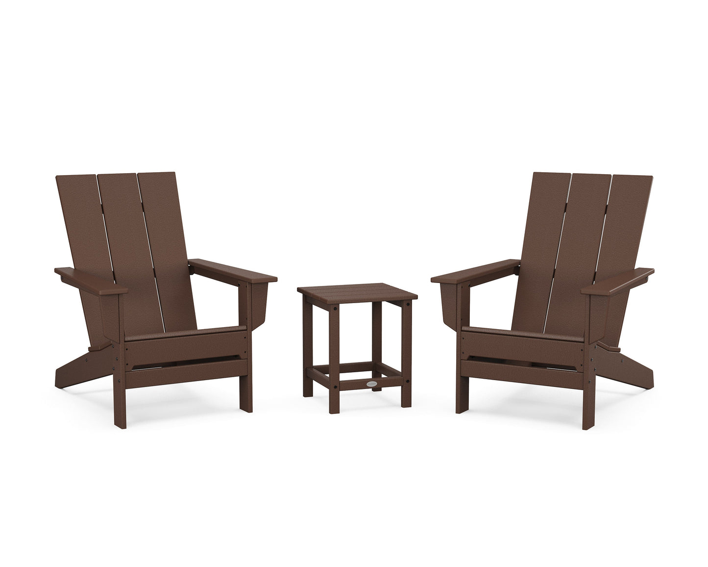 POLYWOOD 3-Piece Modern Studio Adirondack Set — Mahogany
