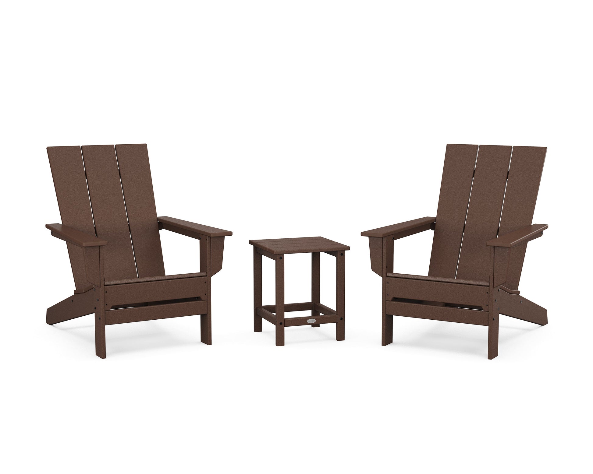 POLYWOOD 3-Piece Modern Studio Adirondack Set — Mahogany