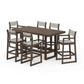 POLYWOOD EDGE Sling 7-Piece Bar Table Set — Kona / Birch Sling