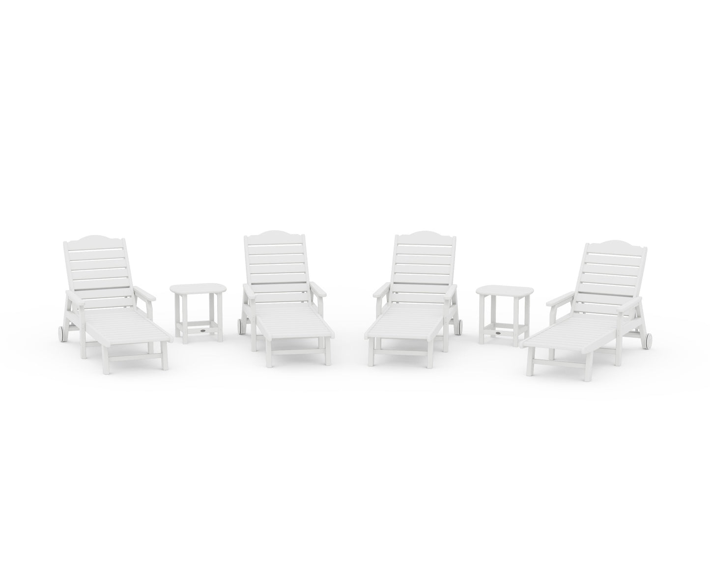 POLYWOOD 6-Piece Savannah Chaise Lounge Set — White