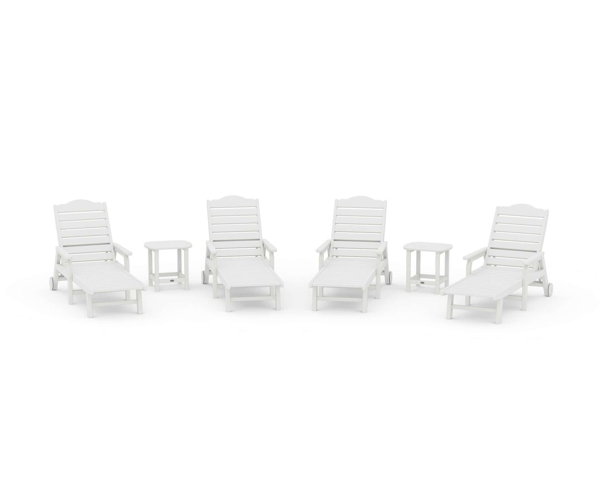 POLYWOOD 6-Piece Savannah Chaise Lounge Set — White