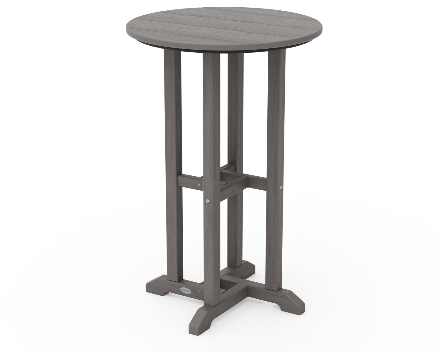 POLYWOOD 24" Round Farmhouse Counter Bistro Table — Driftwood