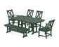 POLYWOOD Braxton 6-Piece Farmhouse Dining Set — Green