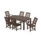 POLYWOOD Chinoiserie Arm Chair 7-Piece Parsons Dining Set — Mahogany