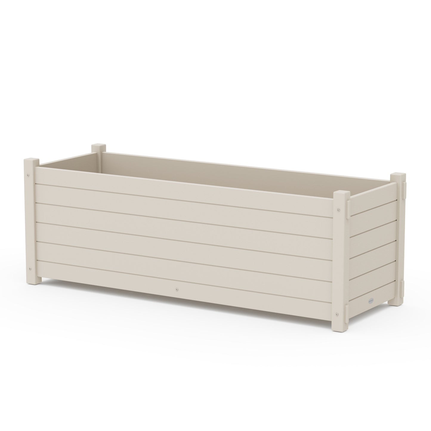 POLYWOOD Nautical Large Rectangle Triple Planter Box — Sand