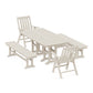 POLYWOOD Vineyard Folding Chair 6-Piece Dining Set with Benches — Sand
