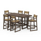 POLYWOOD EDGE Sling 7-Piece Bar Table Set — Kona / Burlap Sling