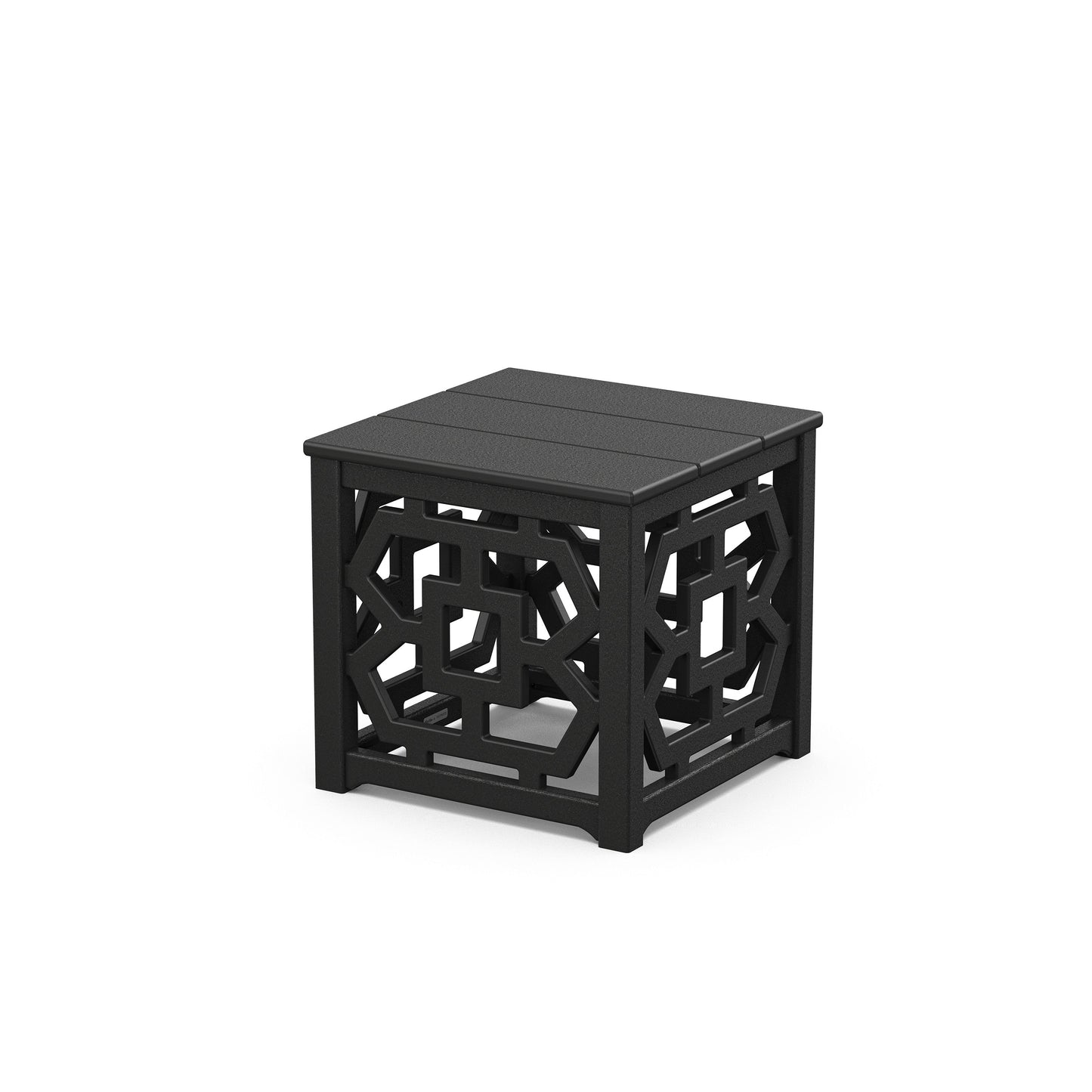 POLYWOOD Chinoiserie Accent Table — Black