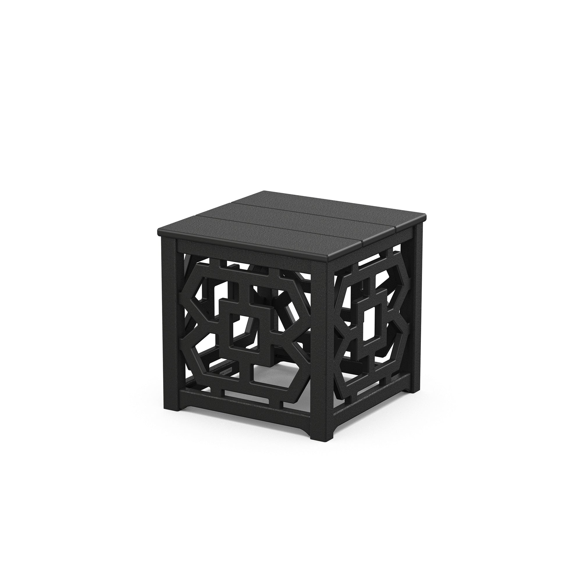 POLYWOOD Chinoiserie Accent Table — Black