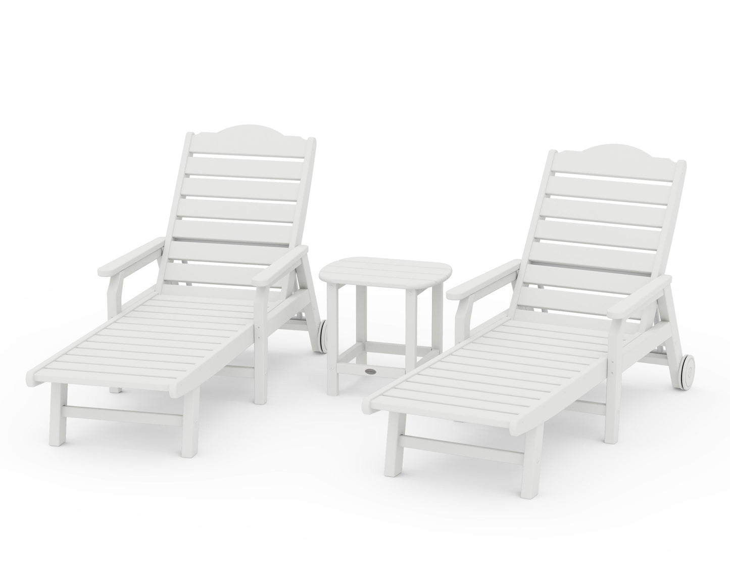 POLYWOOD 3-Piece Savannah Chaise Lounge Set — Vintage White