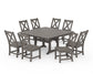 POLYWOOD Braxton Side Chair 9-Piece Farmhouse Dining Set — Driftwood