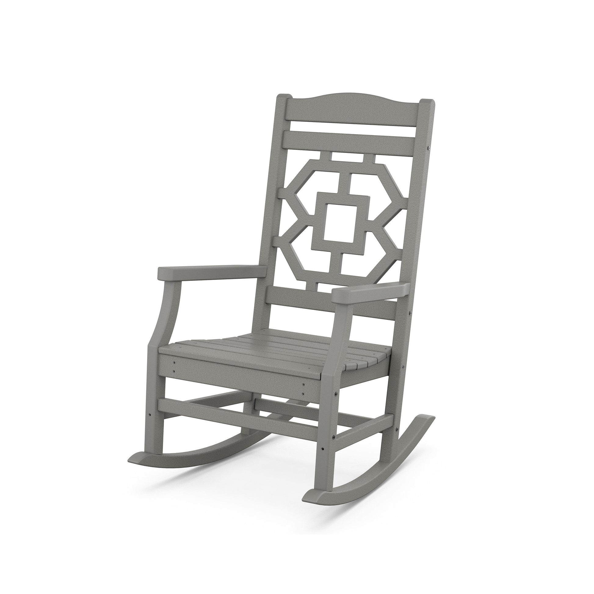 POLYWOOD Chinoiserie Rocking Chair — Slate Grey