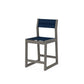 POLYWOOD EDGE Sling Counter Side Chair — Driftwood / Navy Blue Sling